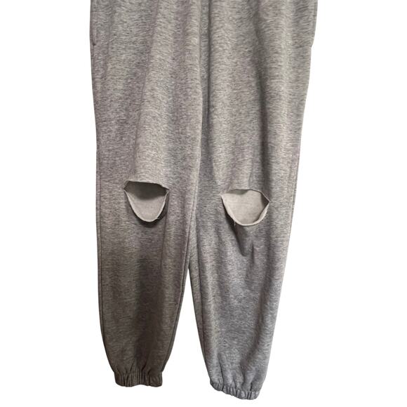 Reflex Life is out there Jogger Sweat Pants Slit in Knees Womens Size Large Gray - Picture 2 of 5